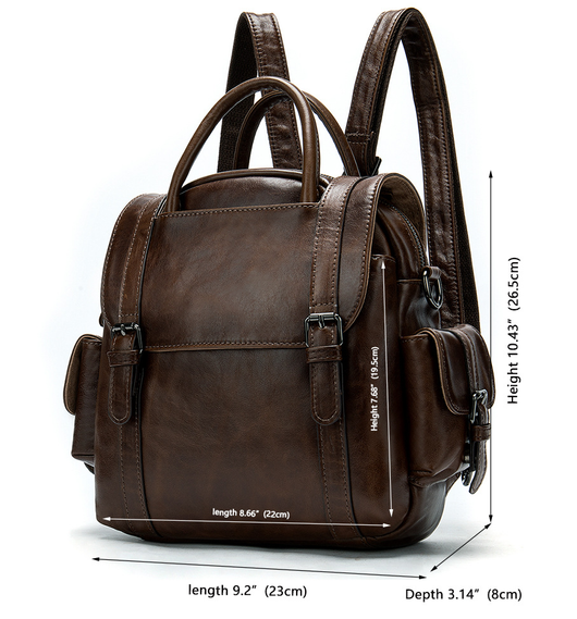 Mochila Retro de Cuero Multifuncional para Mujer - Image 2