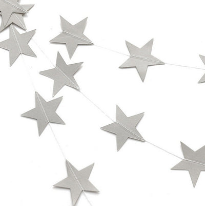 Guirnalda Decorativa de 4 Metros con Estrellas y Flores de Cartulina Perlada para Eventos - Image 7