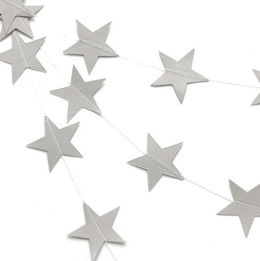 Guirnalda Decorativa de 4 Metros con Estrellas y Flores de Cartulina Perlada para Eventos - Image 7