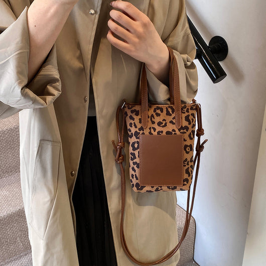 Bolsa Crossbody Retro Leopardo Otoño Invierno - Bandolera Ante Versátil para Teléfono - Image 4