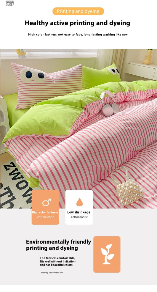 Juego de Cama Ojos Grandes - Funda Nórdica 4 Piezas Efecto Satinado - Image 22