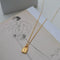 Colar Pingente Quadrado Letra 26 Bloqueio Banhado a Ouro 18K Dourado P