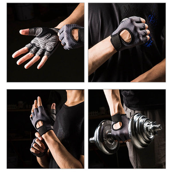 Guantes Deportivos de Medio Dedo - Agarre Antideslizante para Ciclismo y Fitness