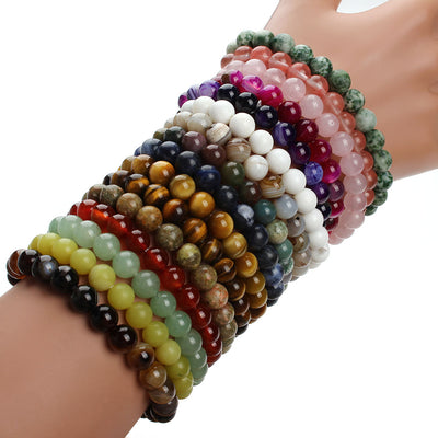 Pulsera de Cuentas de Aventurina Azul - Piedra Arenisca Redonda