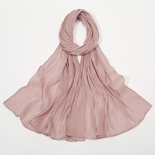 Pañuelo de Seda Chiffon Transpirable Efecto Anti-Arrugas Colores Lisos - Image 19