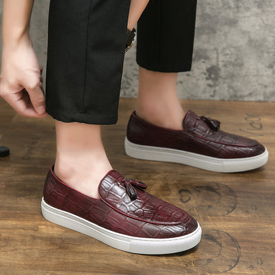 Zapatos de Cuero Estilo Coreano Casual Elegante con Borlas - Talla Grande Hombre - Image 5