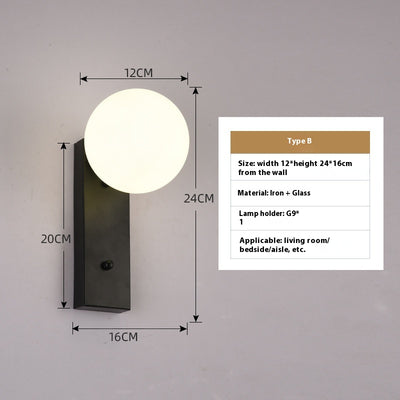 Lámpara Minimalista de Cristal para Mesita de Noche - Image 7