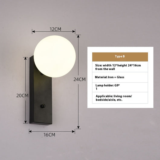 Lámpara Minimalista de Cristal para Mesita de Noche - Image 7