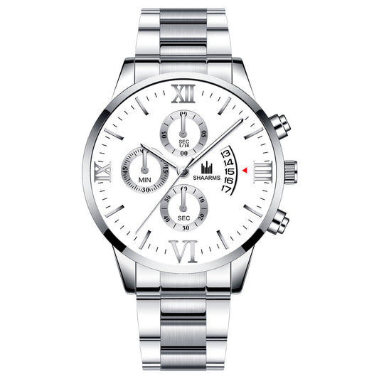 Reloj de Acero Inoxidable para Hombre con Calendario y Movimiento de Cuarzo