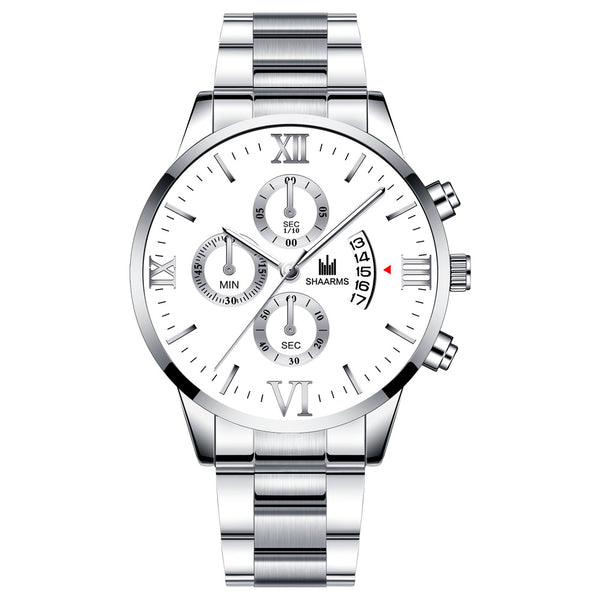 Reloj de Acero Inoxidable para Hombre con Calendario y Movimiento de Cuarzo