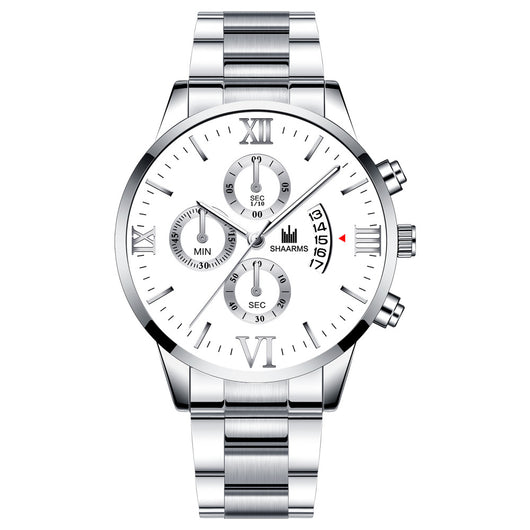 Reloj de Acero Inoxidable para Hombre con Calendario y Movimiento de Cuarzo