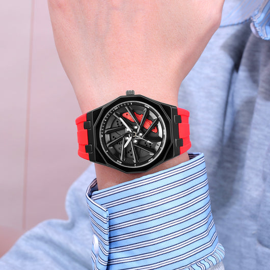 Reloj de Cuarzo para Hombre con Diseño de Rueda Giratoria - Image 9
