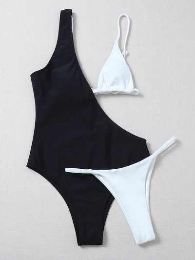 Bikini de Color Sólido Clásico - Estilo Europeo Moderno - Image 3