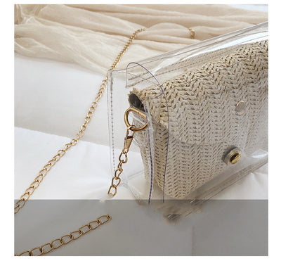 Bolsa Transparente Verano Tejida con Cadena - Diseño Fairy Chic - Image 14