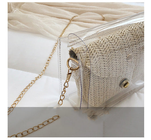 Bolsa Transparente Verano Tejida con Cadena - Diseño Fairy Chic - Image 14