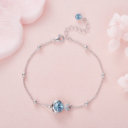 Pulsera de Plata 925 Estilo Japonés y Coreano para Mujer