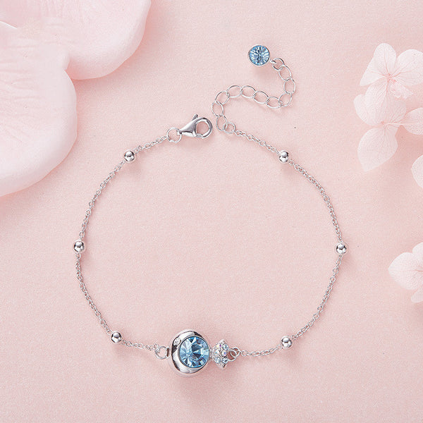 Pulsera de Plata 925 Estilo Japonés y Coreano para Mujer
