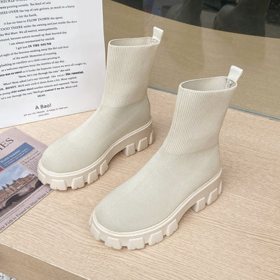 Botas Casuales de Caña Corta con Punta Redonda para Mujer - Image 12