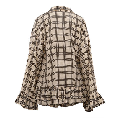 Conjunto Retro de 3 Piezas: Camisa Cuadros Manga Larga, Top Tubo y Shorts - Image 19