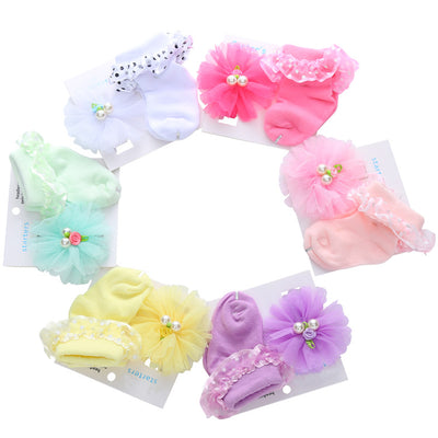 Conjunto de Calcetines y Diadema de Encaje Princesa para Bebé - Image 2