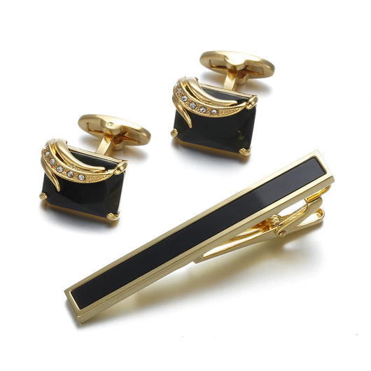 Juego de Gemelos y Pasador de Corbata Dorado Premium para Caballero - Image 9