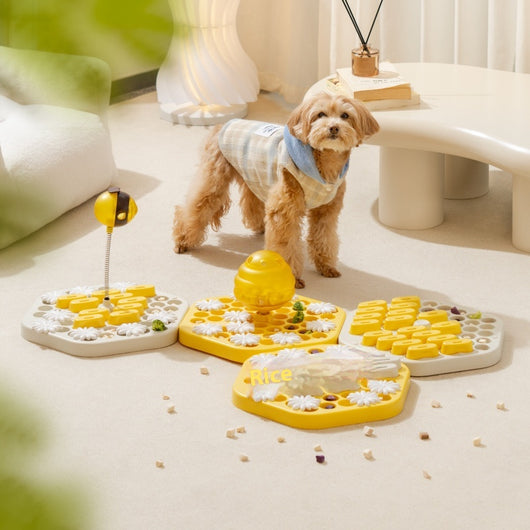 Comedero Interactivo Lento para Perros con Almacenamiento y Juguetes de Entrenamiento