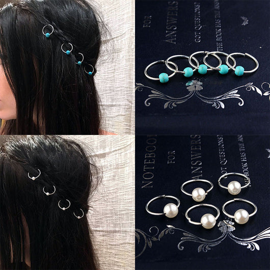Pasador de Cabello con Piedra Lycopose Natural y Cuentas de Madera - Ópalo Imitación - Image 9