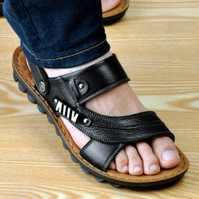 Sandalias Hombre Cuero Genuino Playa - Chanclas Antideslizantes Cómodas - Image 8