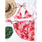 Bikini de Tres Piezas con Encaje Impreso - Traje de Baño Sexy Estilo Europeo