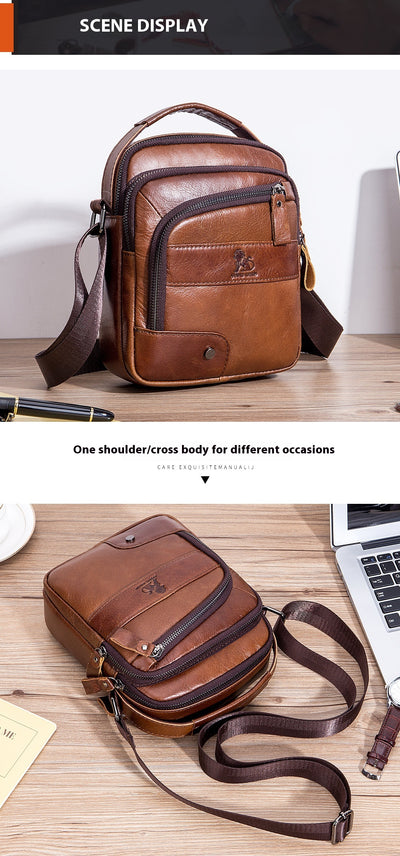 Bolsa Bandolera de Cuero Genuino para Hombre - Diseño Minimalista - Image 14