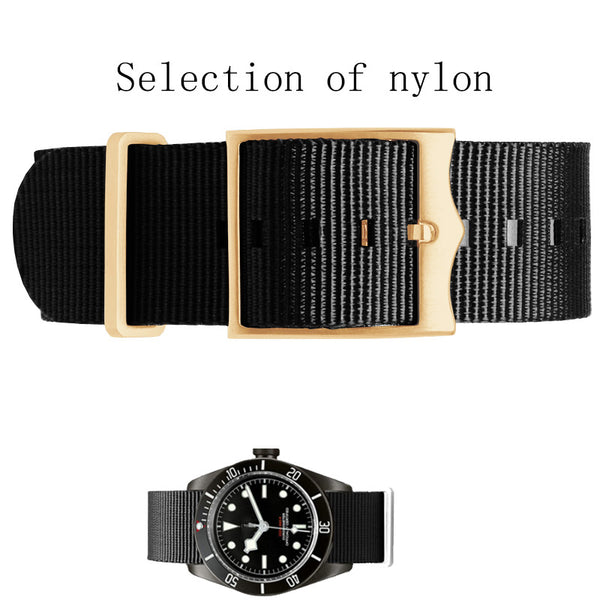 Correa Nylon Biwan Flor Roja Escudo Negro Serie Bronce 22mm para Hombre - Image 14