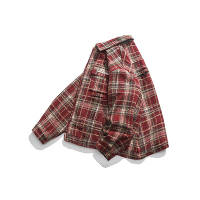 Camisa Chaqueta Cuadros Efecto Desgastado Estilo Urbano - Image 2