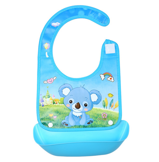 Babero infantil impermeable con bolsillo coleccionable de silicona - Image 5