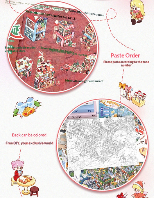 Pegatinas 3D Pueblo Navideño - Escenas Miniatura para Diarios y Scrapbooking - Image 18