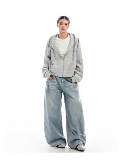 Cardigan con Capucha y Strass para Mujer - Sudadera Brillante con Cierre - Image 27