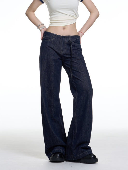 Jeans Retro Americano Desgastado Mujer Corte Recto Holgado - Image 2