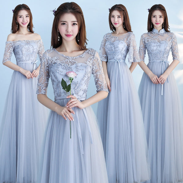 Vestido Largo Azul para Damas de Honor - Elegancia para Bodas y Eventos