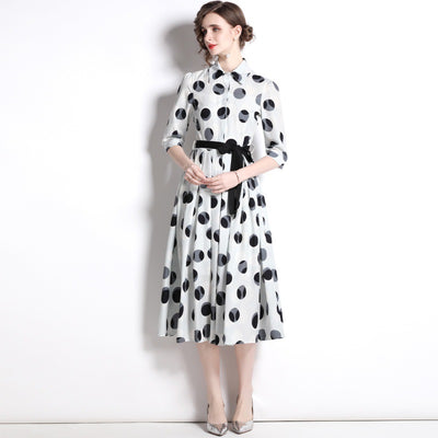 Vestido Camisero con Estampado de Lunares para Mujer - Image 4