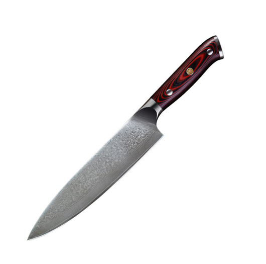 Cuchillo de Chef Japonés 8 Pulgadas VG10 Damasco 73 Capas Mango de Madera de Rosa - Image 5