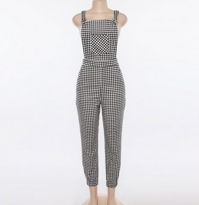 Jumpsuit Cuadros Negro - Pantalón Elegante y Versátil - Image 3