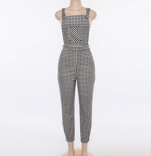 Jumpsuit Cuadros Negro - Pantalón Elegante y Versátil - Image 3
