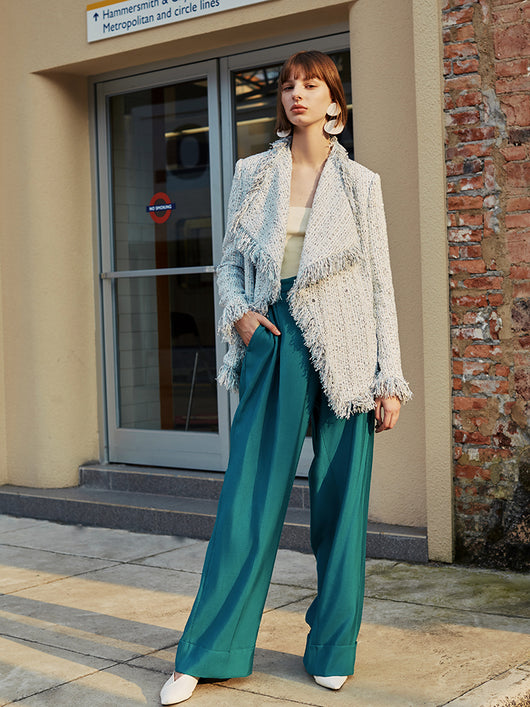 Chaqueta Oversized con Solapas Grandes y Flecos para Mujer - Image 3
