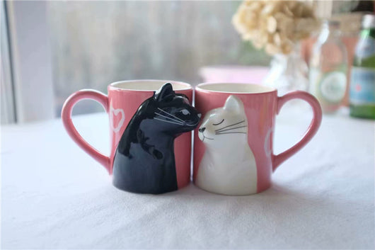 Taza Artesanal para Pareja Gatos Enamorados