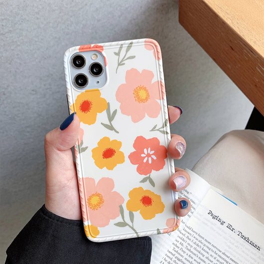 Funda para celular con diseño floral y hojas pintadas - Image 8
