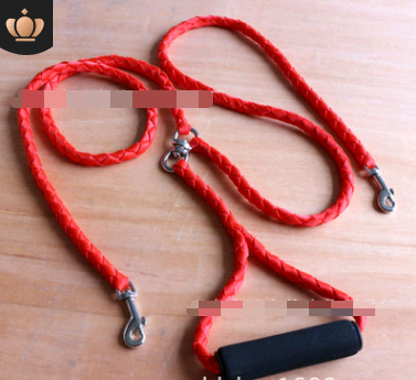 Cuerda de Tracción Doble para Dos Perros con Asas Tejidas a Mano - Image 5