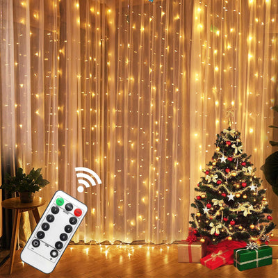 Cortina de Luces LED USB con Control Remoto para Ventanas - Decoración Navideña - Image 9