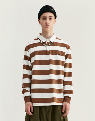 Camisa de Manga Larga con Solapa Suelta y Rayas - Image 2