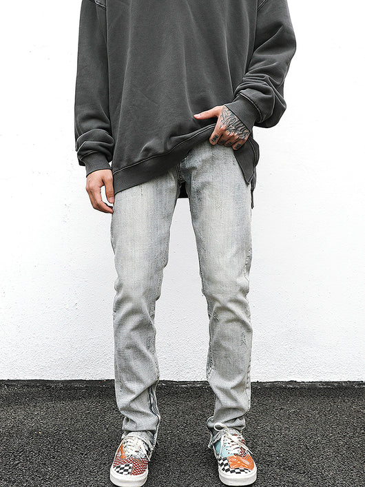 Jeans Slim Fit Desgastados con Efecto Vintage Amarillento - Image 6