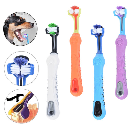 Cepillo Dental Triángular para Perros - Limpieza Profunda y Aliento Fresco