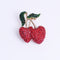Plant cherry rhinestone drop oil flower corsage 5 color